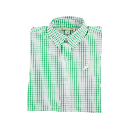 Dean's List Dress Shirt Kiawah Kelly Green Windowpane/Multicolor