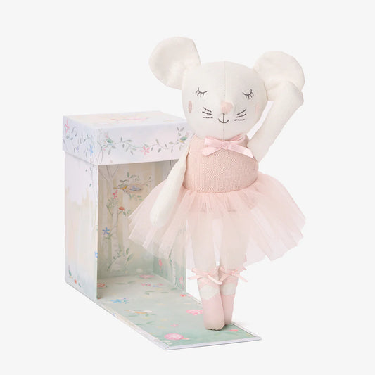 Linen Meadow Mouse Toy 10" Boxed