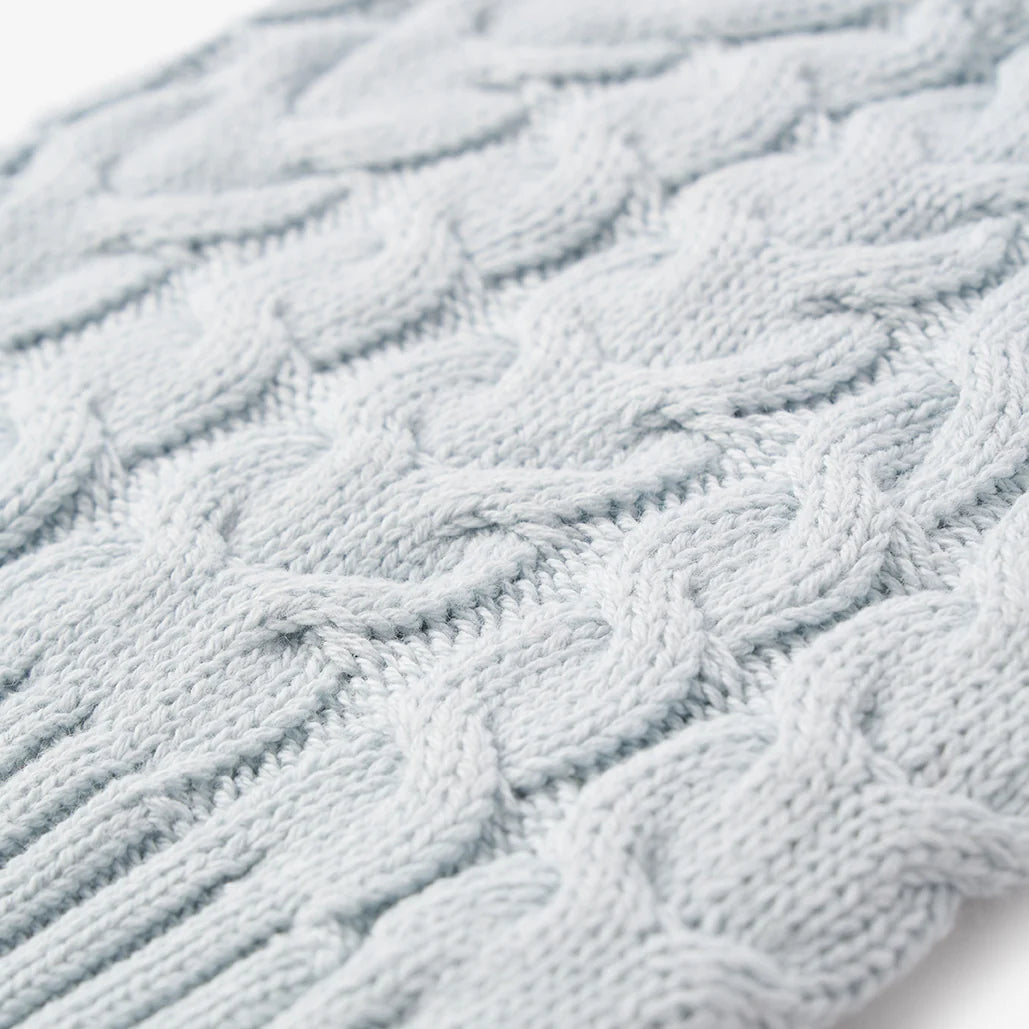 Pale Blue Horseshoe Cable Hat