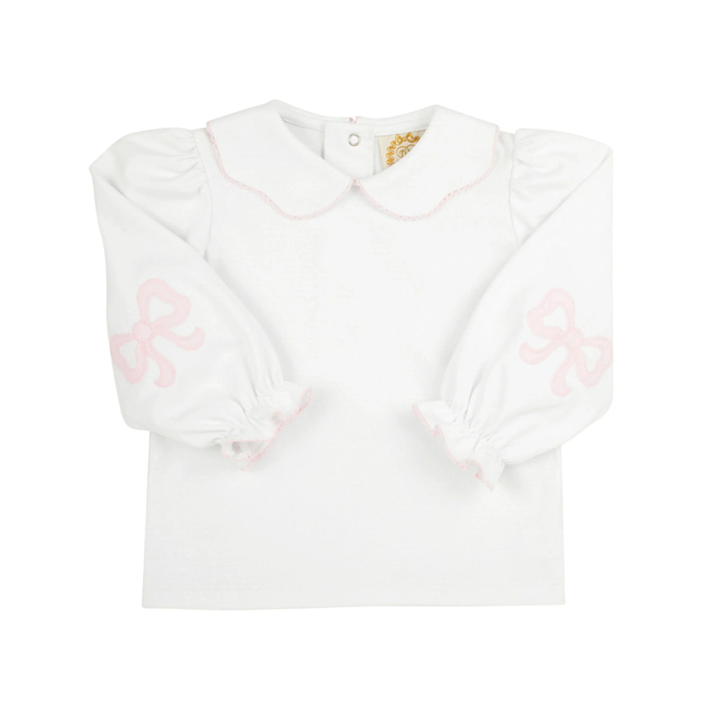 Emma's Elbow Patch Top Worth Ave White/Palm Beach Pink