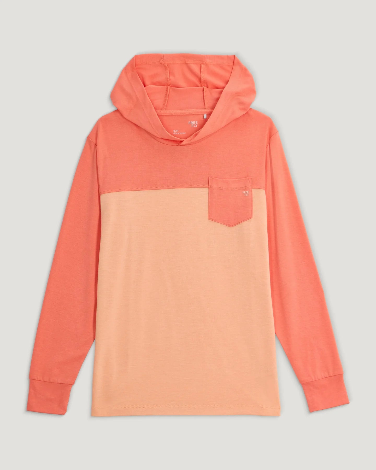 Youth Colorblock Bamboo Shade Hoodie Flamingo/Coral Peach