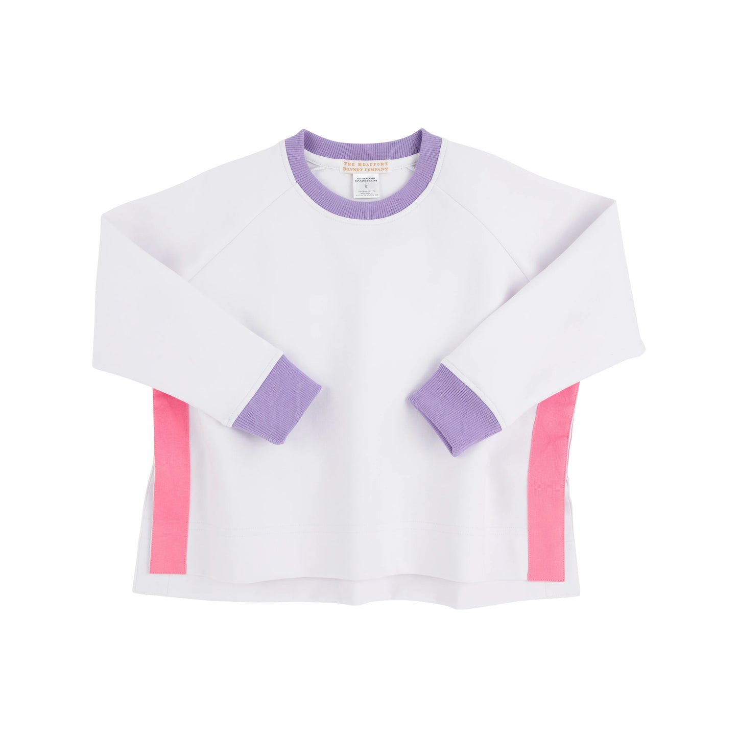 Courtneys Cozy Crewneck Worth Avenue White/Palisa des Purple/Romany Rose