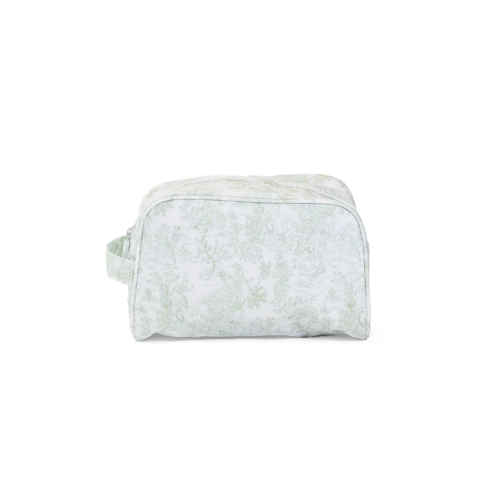 Stowaway Toiletry Bag Bunny Toile Green