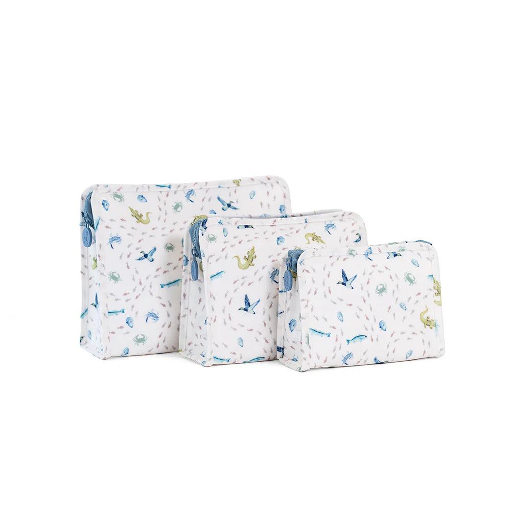 Roadie Small Zip Pouch Coastal Tides