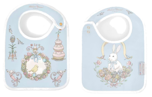Satin Bib Bunny Blue
