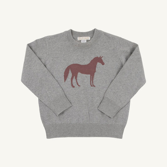 Isaac's Intarsia Sweater Grantley Gray (Heathered)/Horse