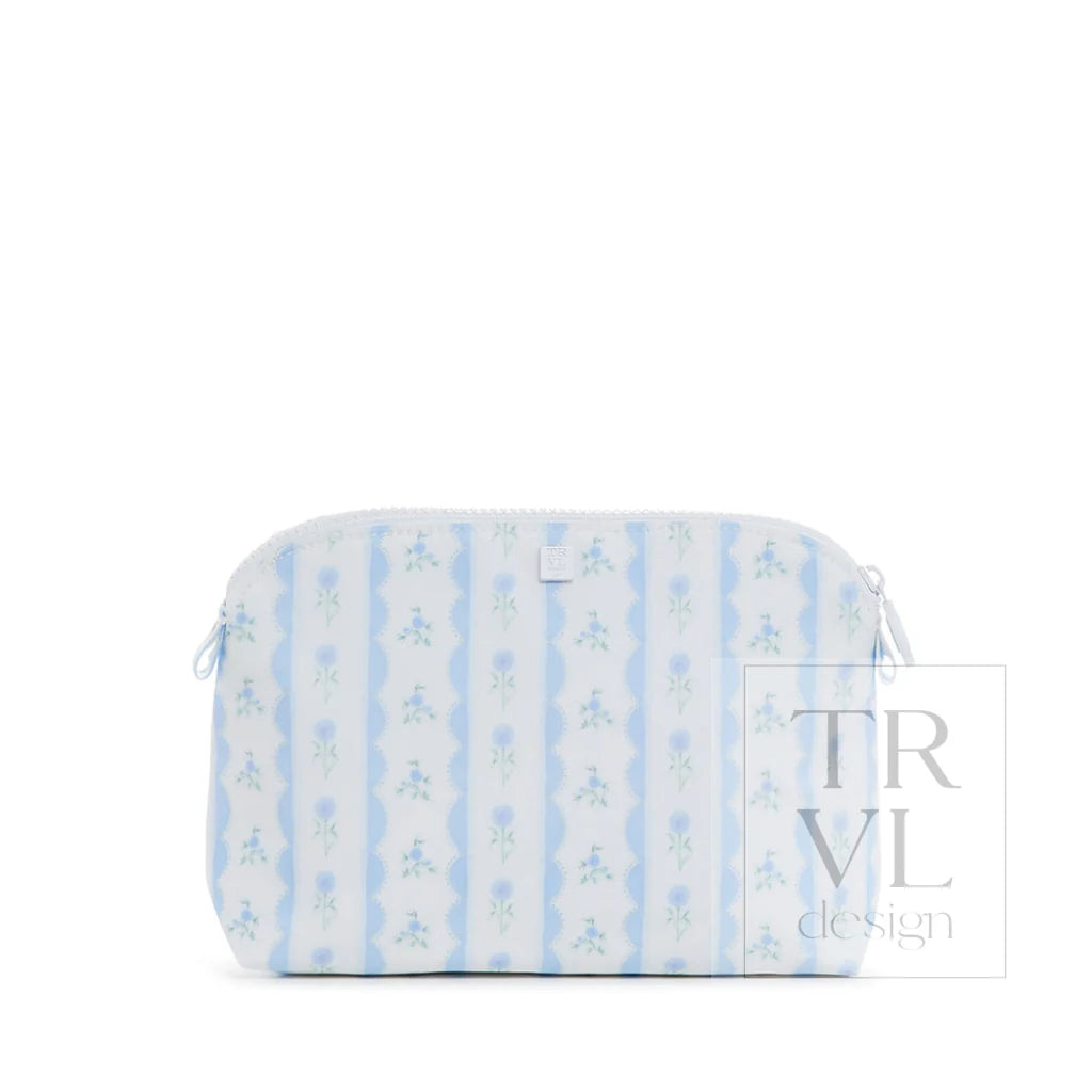 Goodie Cosmetic Bag Ribbon Floral Blue