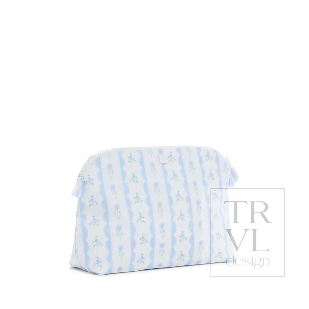 Goodie Cosmetic Bag Ribbon Floral Blue