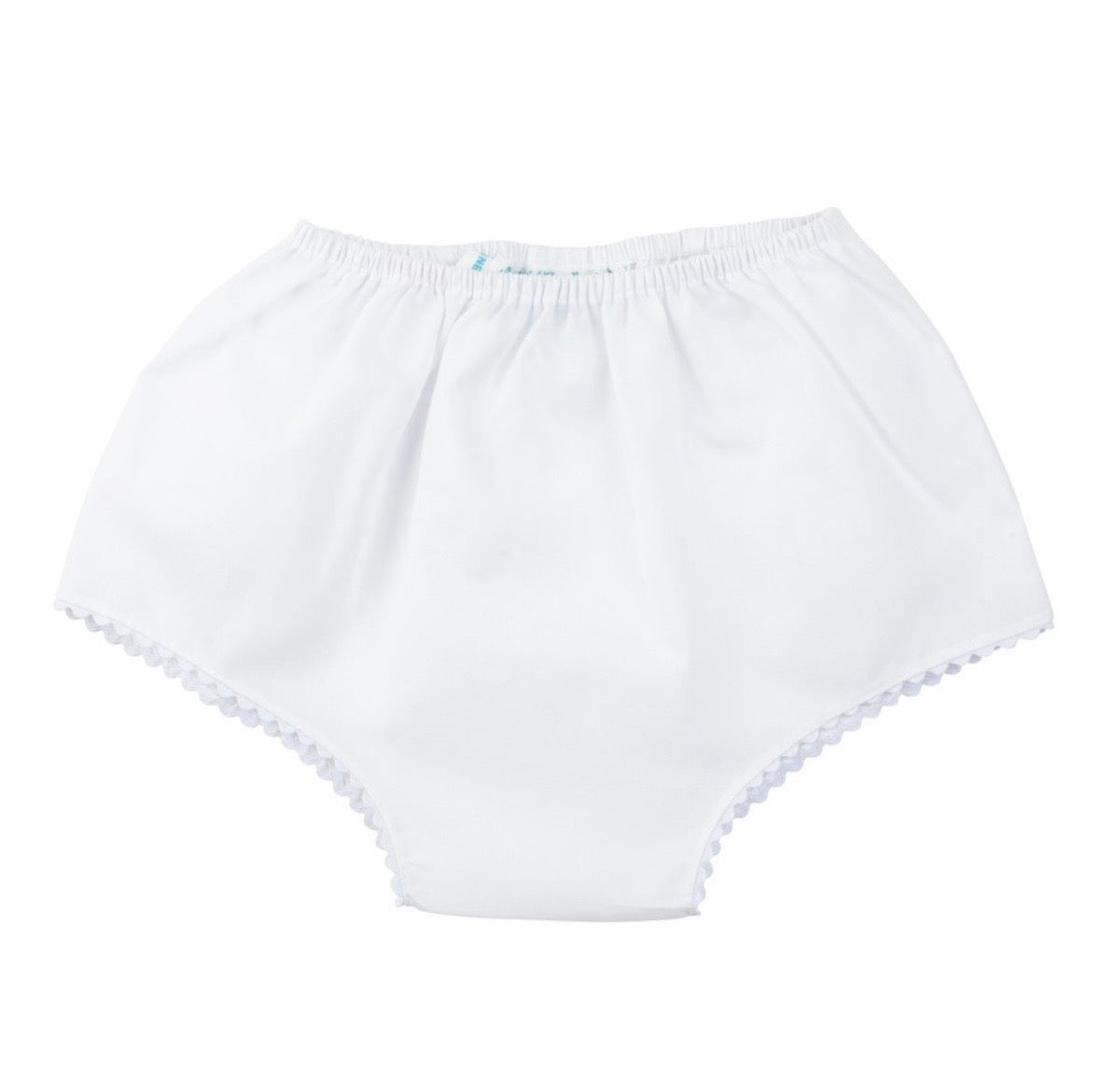 Ric Rac Trim Diaper Cover White