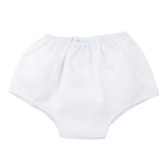 Ric Rac Trim Diaper Cover White