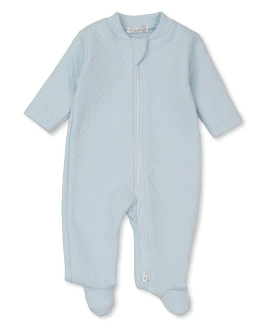 Jacquard Footie w/ Zip Light Blue