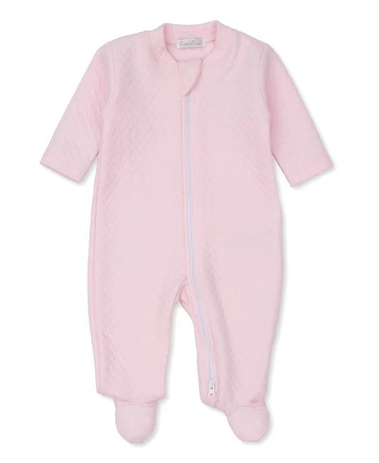 Jacquard Footie w/ Zip Pink