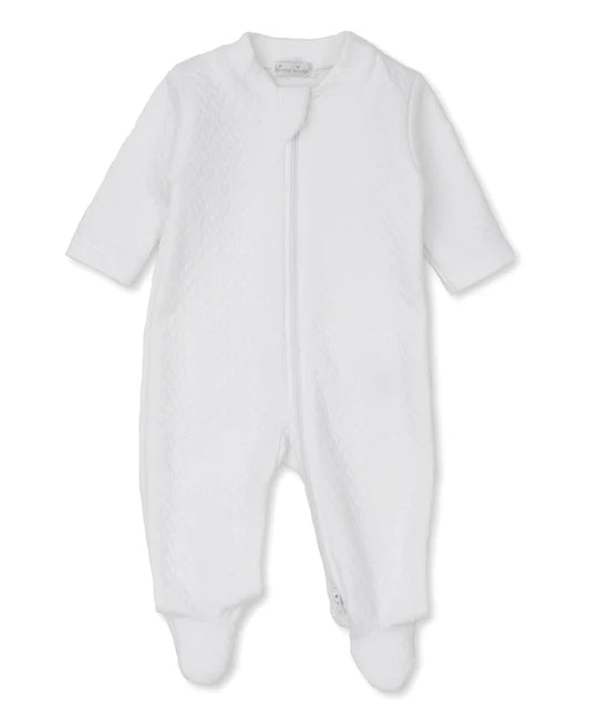 Jacquard Footie w/ Zip White