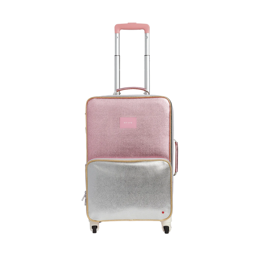 Logan Carry-On Suitcase Pink/Silver