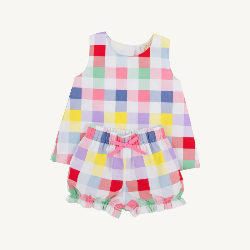 Lucy Boone Button Set Manchester Check/Hamptons Hot Pink