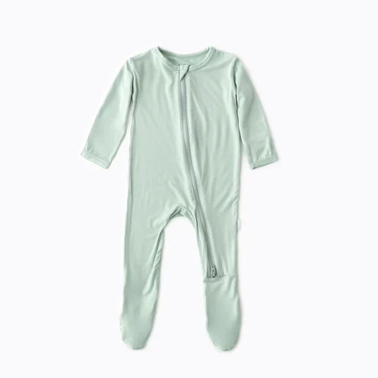 Sage Zippered Footie