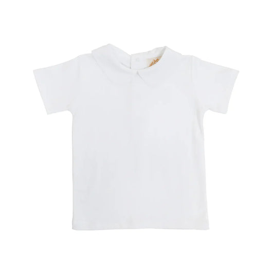Peter Pan Collar Pima Short Sleeve Worth Avenue White