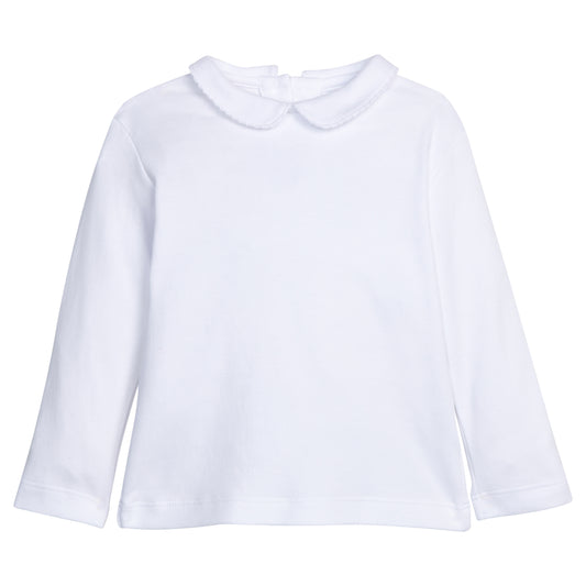 Peter Pan Picot Shirt White