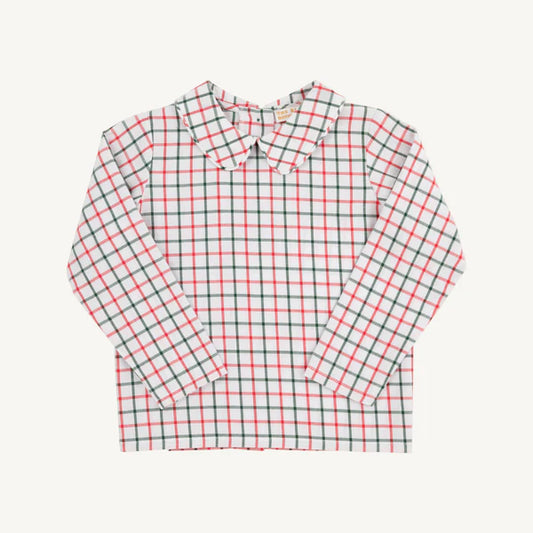 Peter Pan Collar Shirt Woven Yarn LS Old Town Tattersall