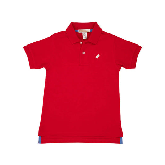 Prim and Proper Polo SS Pima Richmond Red/White
