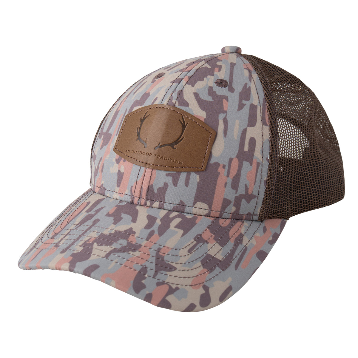 Kid's Trucker Hat Neutral Stay in the Lines Camo