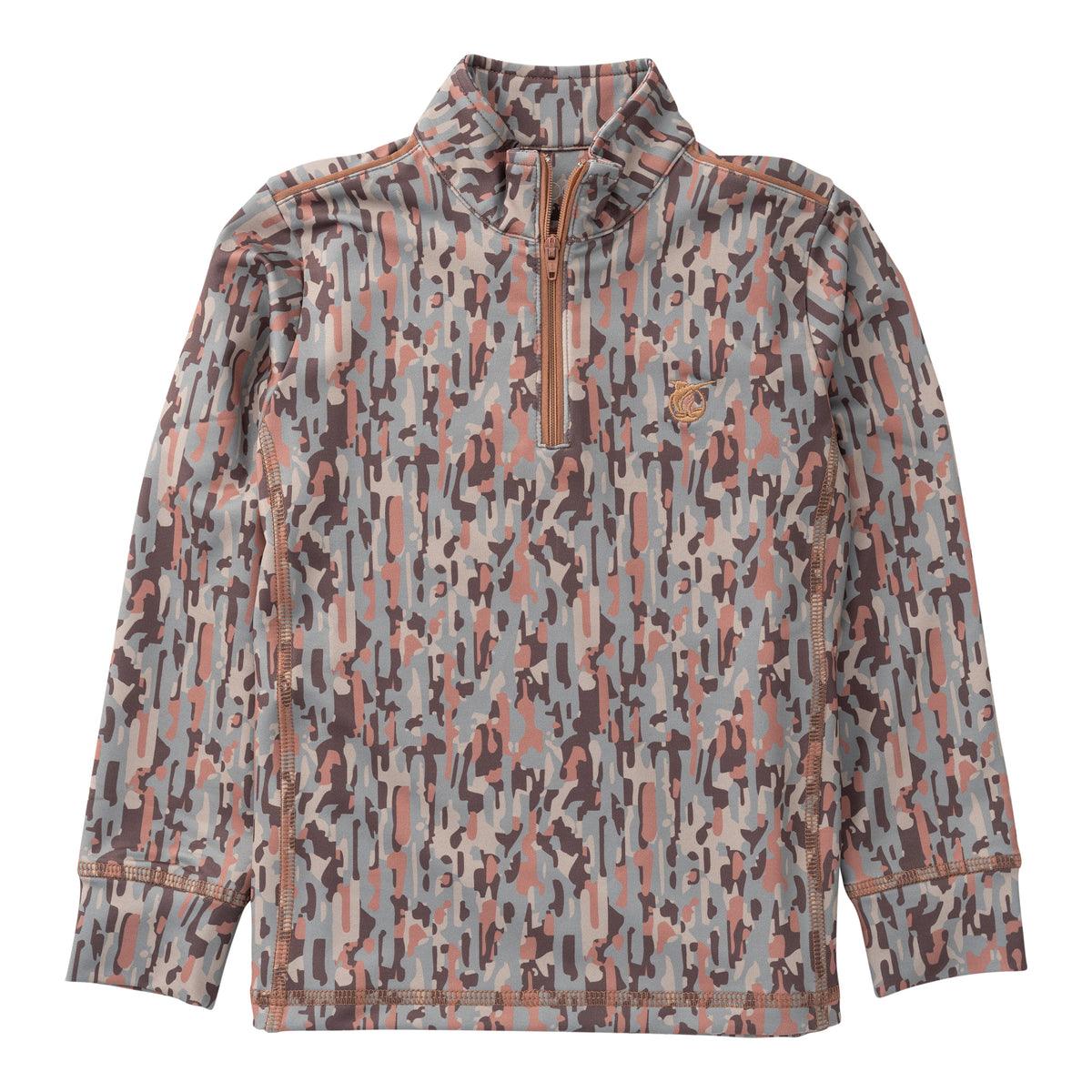 Boy's PRO Performance 1/4 Zip Pullover Neutral Stay in the Lines Camo