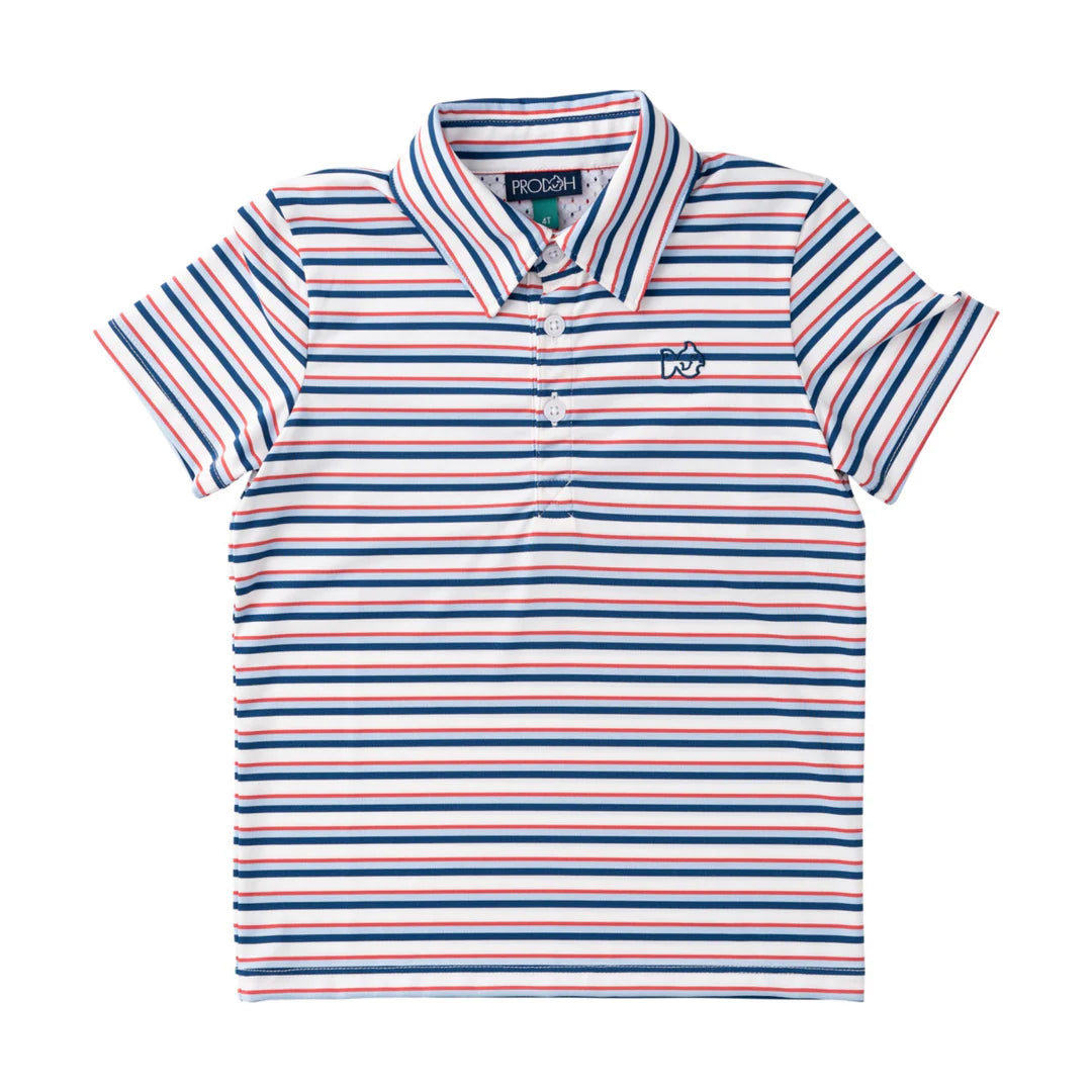 Short Sleeve Pro Performance Polo Independence Day Stripe