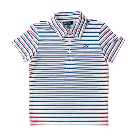 Short Sleeve Pro Performance Polo Independence Day Stripe