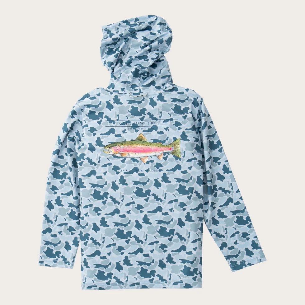 Boys' Pro Performance Hoodie T-shirt  Cool Blues Break Point Camo
