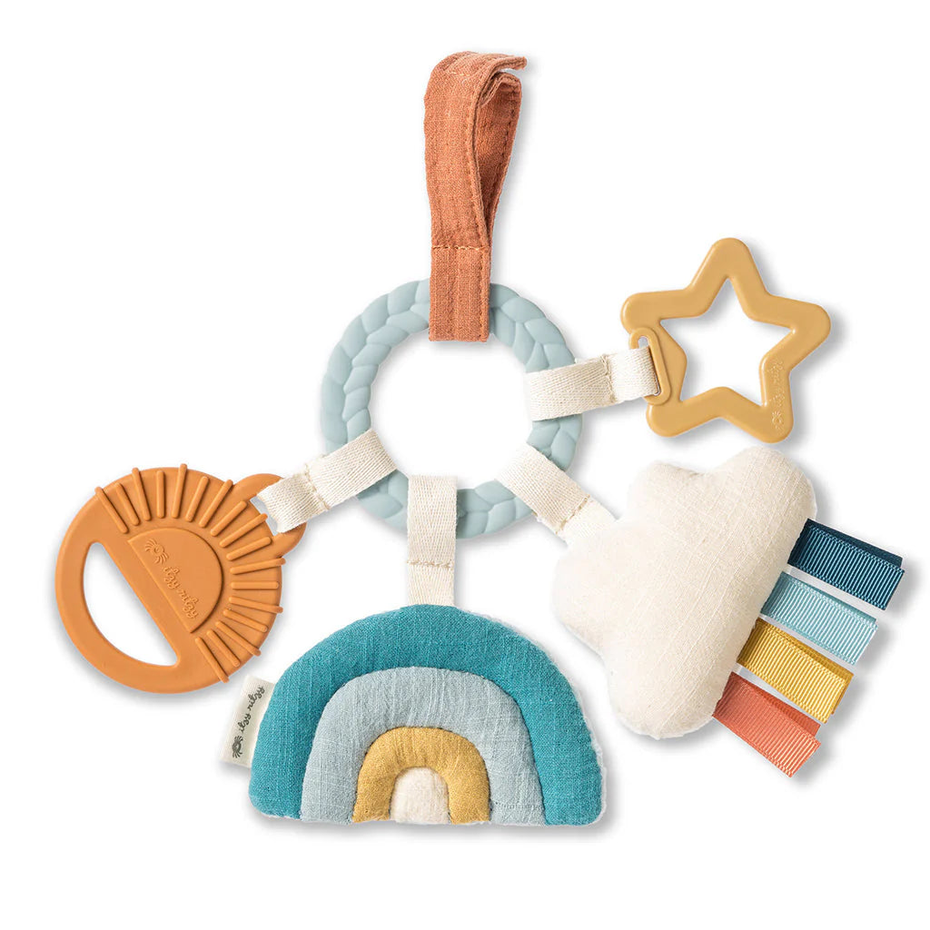 Bitzy Busy Ring Teething Activity Toy Rainbow