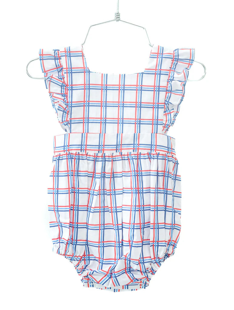 Patriotic Plaid Morgan Pinafore Bubble