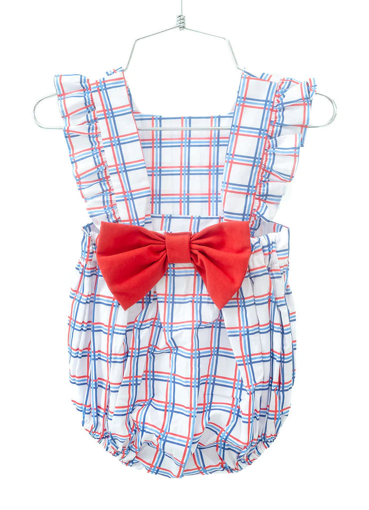 Patriotic Plaid Morgan Pinafore Bubble