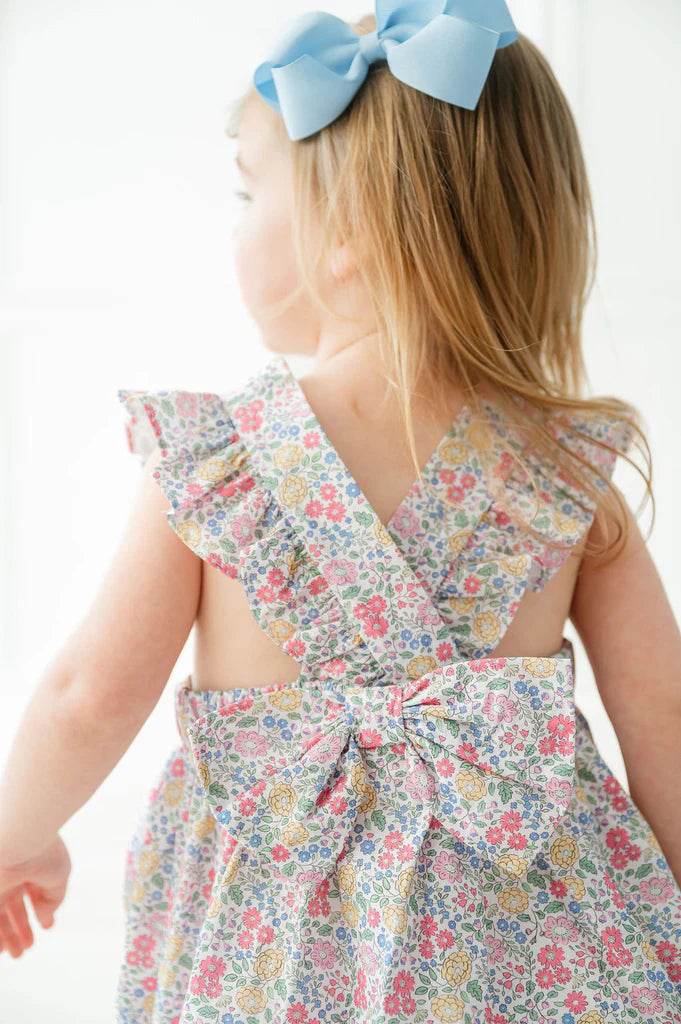 Yellow, Pink, and Green Floral Morgan Pinafore Bubble