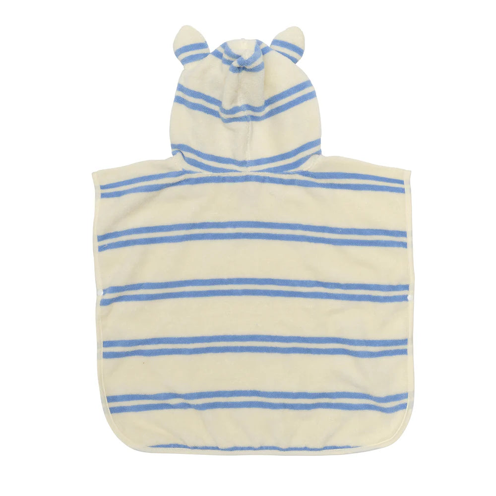Kids Character Hooded Towel Sammy the Seagull Blue Stripe