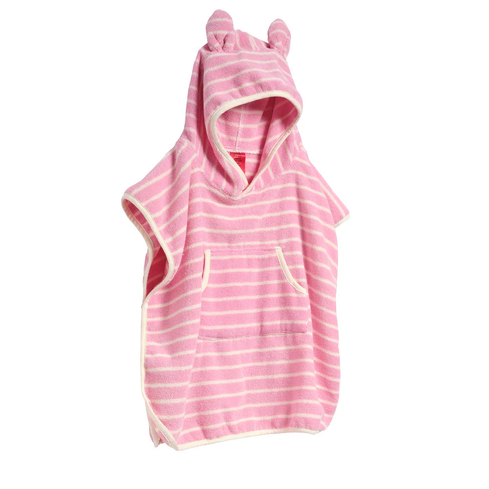 Kids Character Hooded Towel Cotton Candy Pink Stripe
