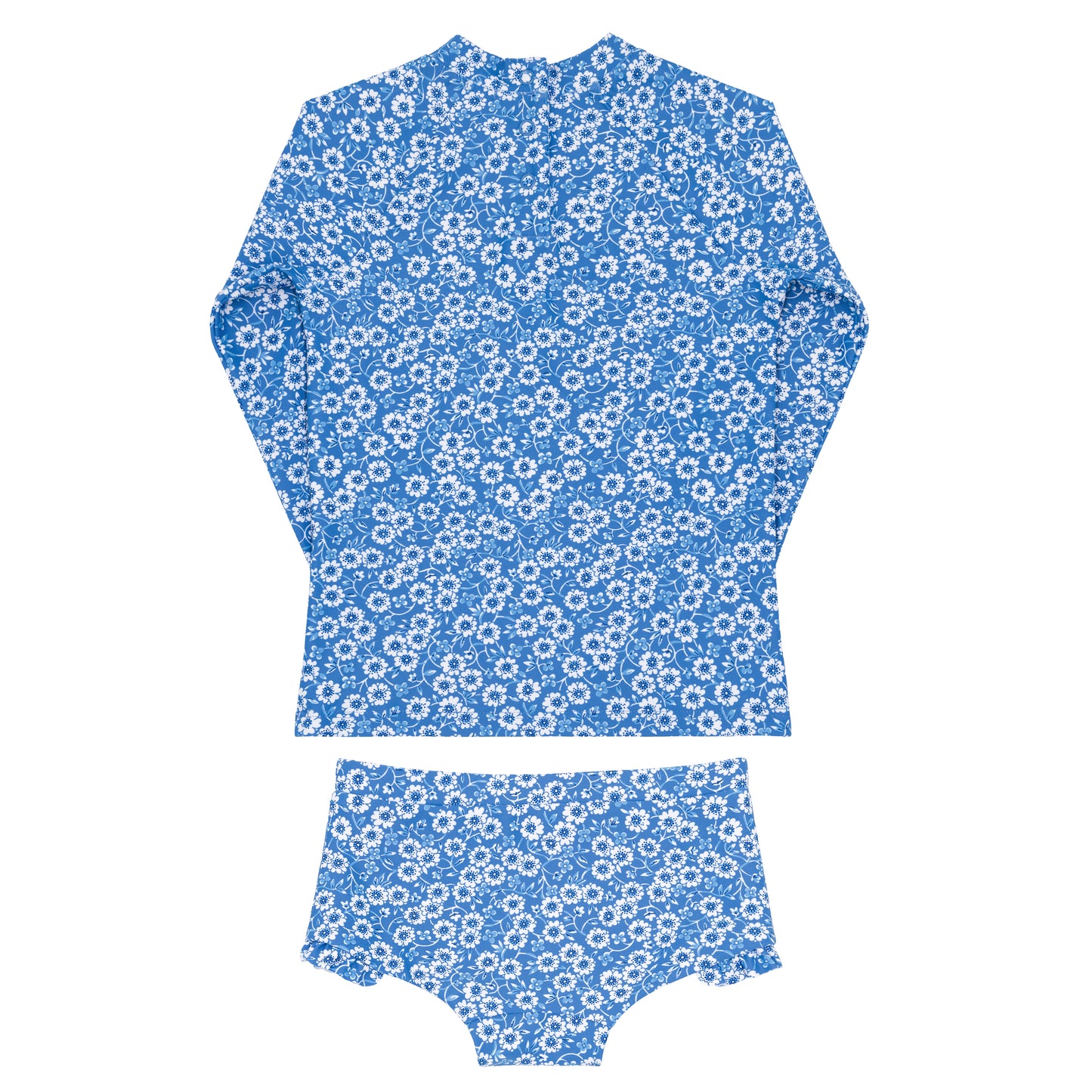 Blue Floral Rashguard Set