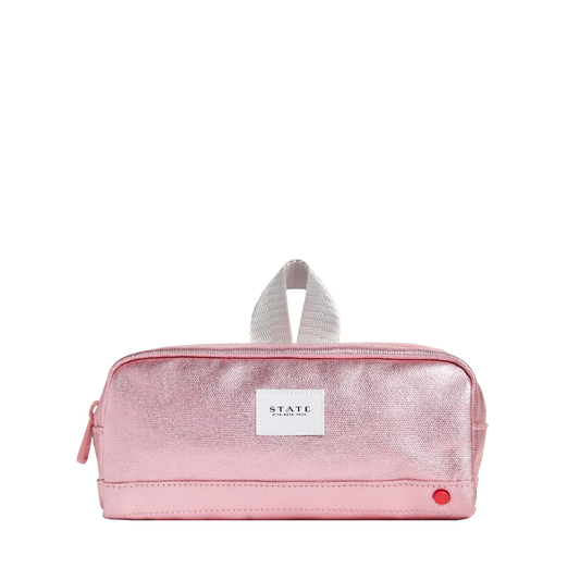 Clinton Pencil Case Pink/Silver