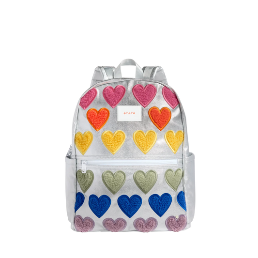 Kane Double Pocket Large Backpack Fuzzy Hearts