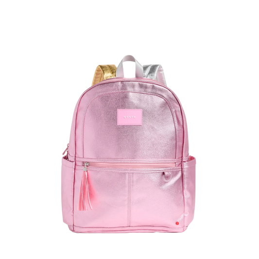 Kane Double Pocket Backpack Pink/Silver