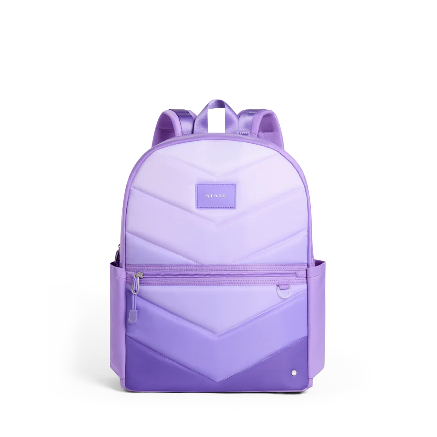 Kane Double Pocket Backpack Lilac Chevron Puffer