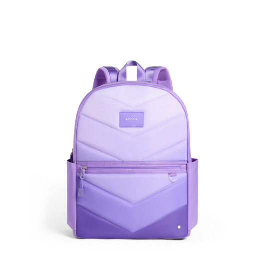 Kane Double Pocket Backpack Lilac Chevron Puffer