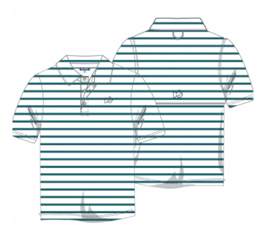 SS Pro-Performance Polo Green/White Stripe