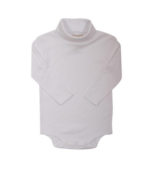 Tatum's Turtleneck Onesie Neck Snaps Worth Ave White