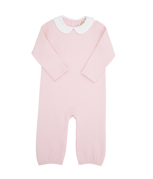 Poppy Dell Playsuit Quilted Palm Beach Pink/Worth Ave White