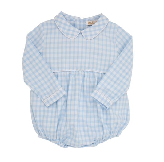 Long Sleeve Bradford Bubble Flannel Beale Street Blue Gingham/Worth Ave White