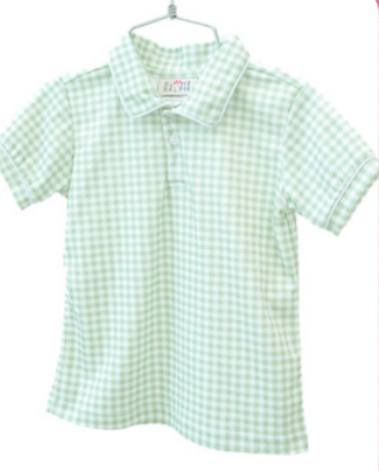 Green Gingham Shep Polo Only SS