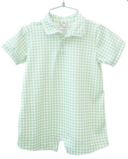 Green Gingham Harold Romper