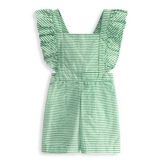 Blanche Romper Green Bubble Stripe