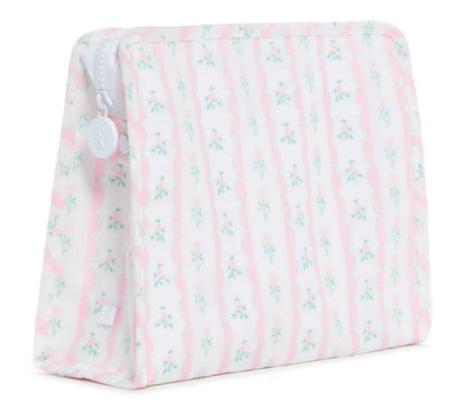 Roadie Small Zip Pouch Ribbon Floral Pink