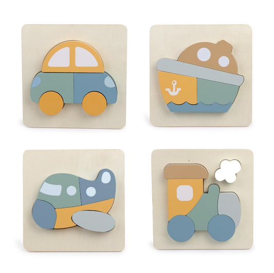 My First Vehicles Wooden Puzzle with Board